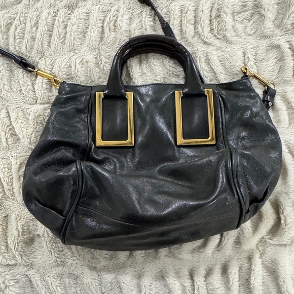 🖤 Authentic Chloé Ethel Black Leather Satchel – Project / Repair - Picture 10 of 16